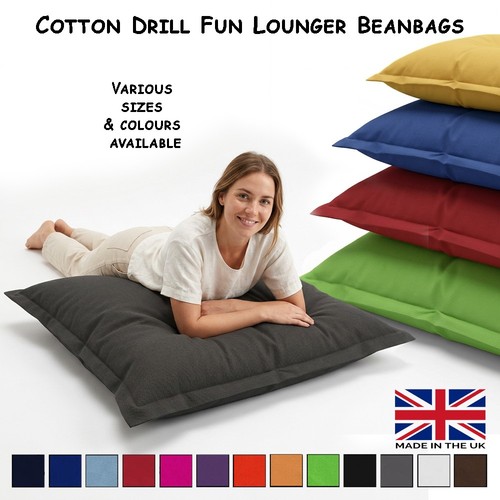 Cotton beanbag lounger - lounger, cushion