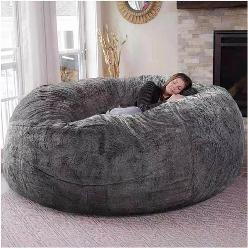 Giant faux fur bean bag - faux,