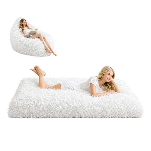 Large grey bean bag - bean, bed