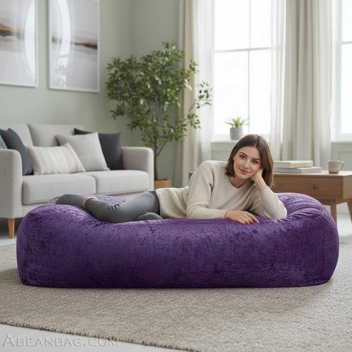Crushed velvet bean bag - crushed,